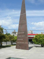 Obelisk commemorating founding of Trelew in 1865 by Lewis Jones